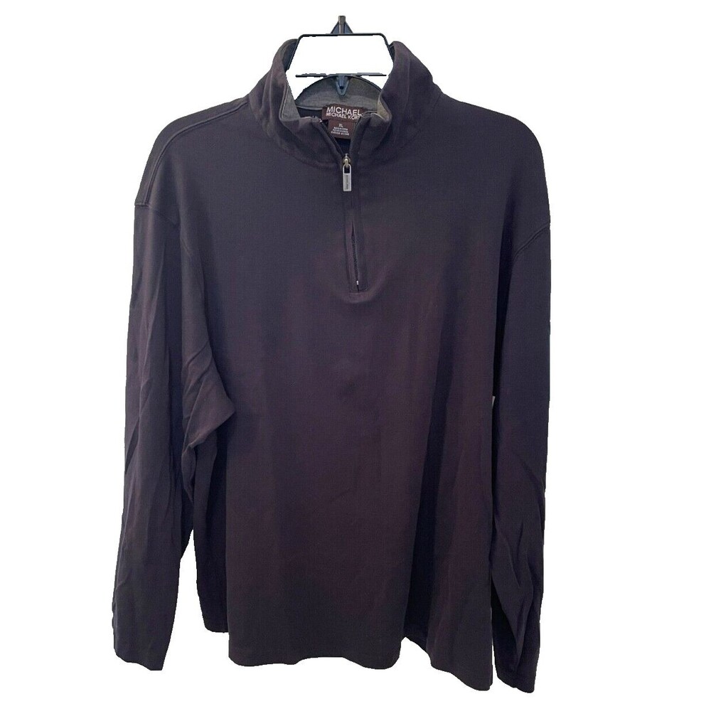 NEW Michael Kors 1/4 Zip Pullover Men's XL Navy Blue Cotton